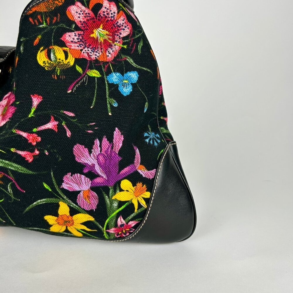 GUCCI FLORA JACKIE PRINTED CANVAS HOBO SHOULDER BAG - Picture 8 of 12